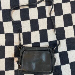 vintage y2k black leather fossil shoulder purse